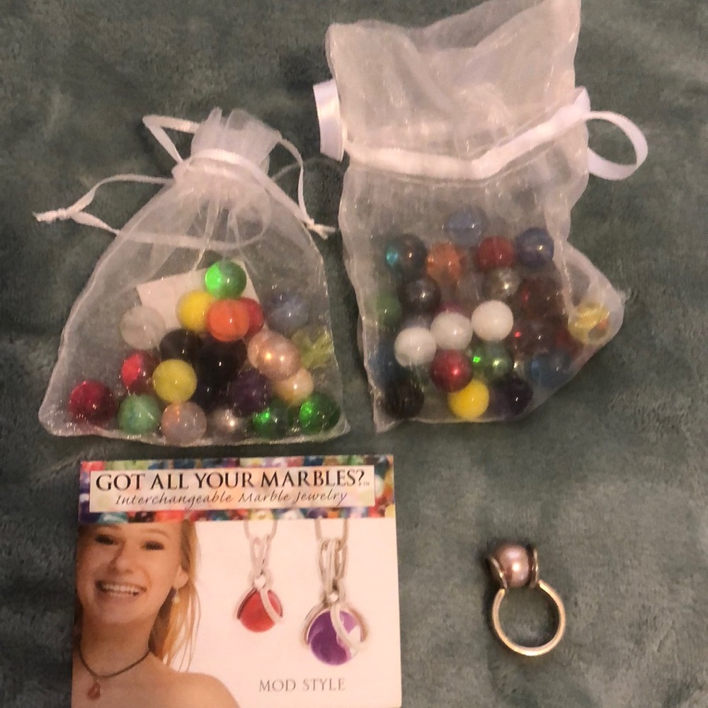 Got all Your Marbles Silver Ring. Size 8